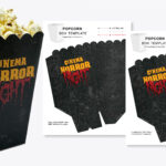 Free Halloween Horror Night Popcorn Box DIY template