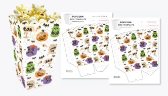 Free Halloween Monster DIY Popcorn Box Template